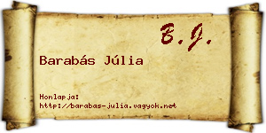 Barabás Júlia névjegykártya