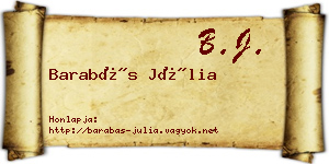 Barabás Júlia névjegykártya